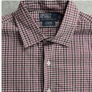 Polo Ralph Lauren Bradford Shirt Men’s XL Pink Brown Plaid Custom Fit Short Slee